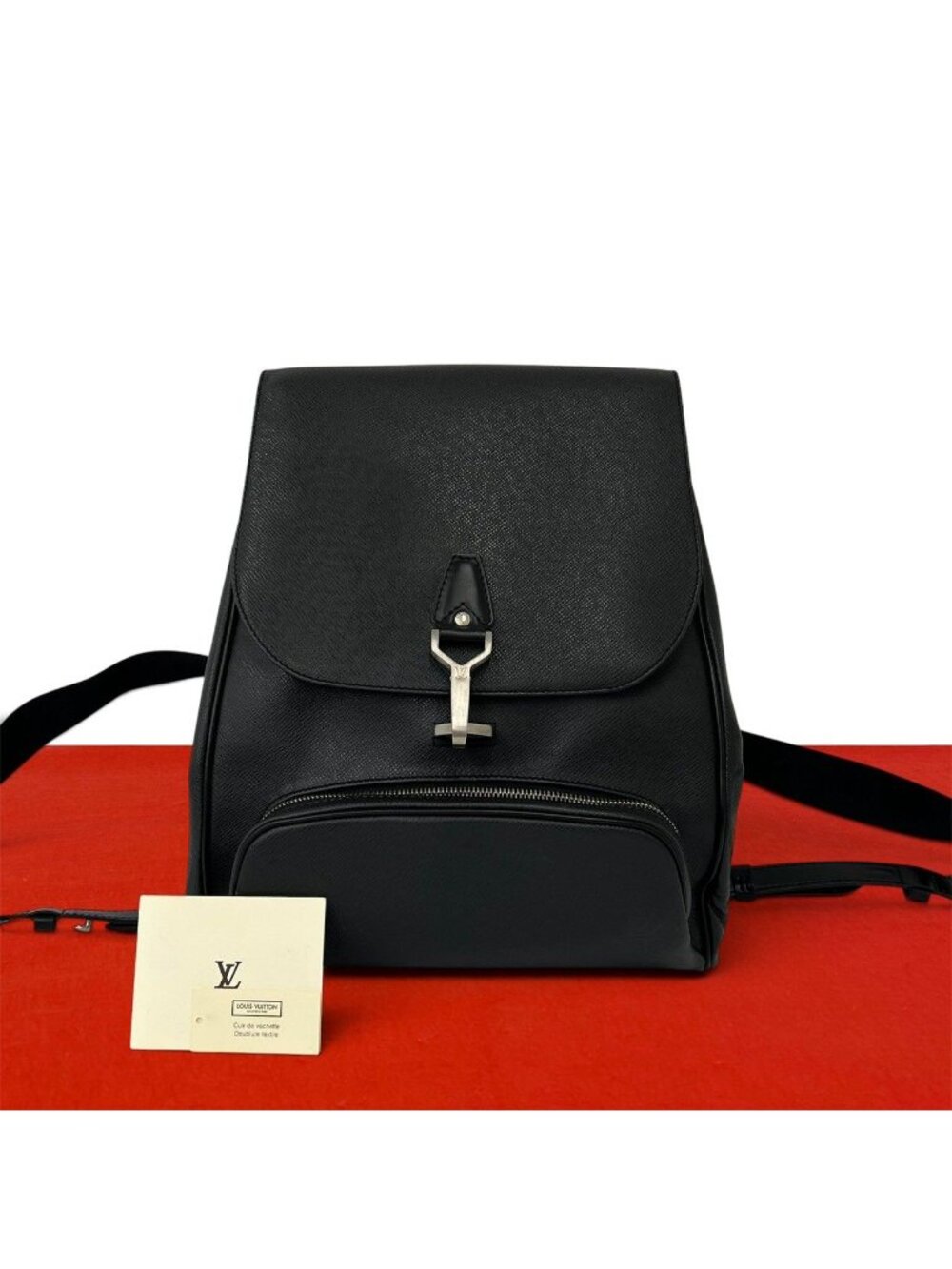 Louis Vuitton Cassia Taiga Leather Backpack Ardoise Black